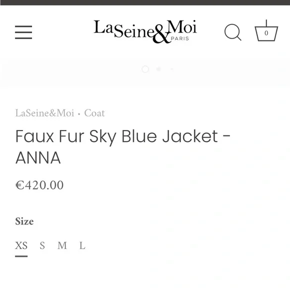 Couture Designer La Seine & Moi Faux Mink Fur Coat Jacket Blue XS S $405 - Picture 10 of 15